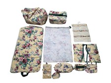 RARE 12-PC VINTAGE GLORIA RAE LUGGAGE & TRAVEL ORGANIZER SET picture