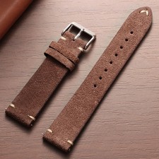 18 19 20 21 22 MM Soft Suede Leather Vintage Strap Watch Band Quick Release picture