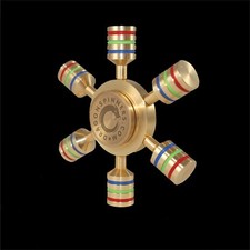 Six Winged Brass Metal Fidget Spinner – Stress & Anxiety Relief Toy picture