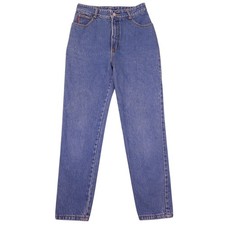 Vintage Bongo Jeans Womens 11 Blue High Waisted Tapered Leg Mom Denim USA 90s picture