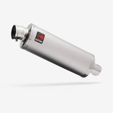 Lextek Stainless Steel OP1 Oval Exhaust Silencer Matt 350mm 51mm Silver Matte picture