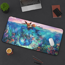 Eevee Vaporeon Underwater Scene Desk Mat, Anime Gaming Mouse pad DBP89 picture