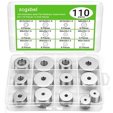 108Pcs 304 Stainless Steel Flat Washers, Fender Washers Assortment Kit 12 Sizes picture