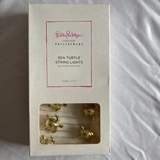 New Rare Lilly Pulitzer LED Pottery Barn Gold Sea Turtle String Lights 9 FT NWT picture