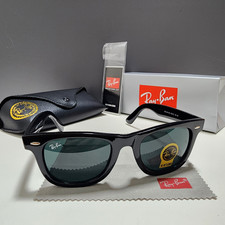 Ray-Ban RB2140 901 Wayfarer Sunglasses Gloss Black Frame Glass Gray Lens 50 mm picture