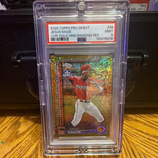 Topps 2025 Pro Debut Chrome Jesus Made RC PDC-39 Gold Mini-Diamond /50 PSA 9 picture