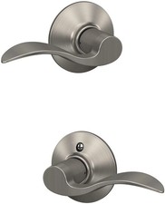 6 SETS Schlage F10 ACC 619 Satin Nickel Accent  Hall & Closet Passage Door Lever picture