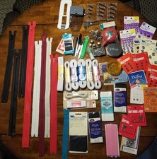 Massive 60 Plus General Sewing Items Vtg To Mod Zippers Bias Tape Fasteners Look picture