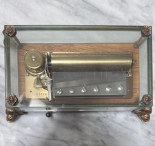 Reuge Music Box CH 3/72 Phantom of the Opera 72 Note Glass Case Dolphin Feet picture