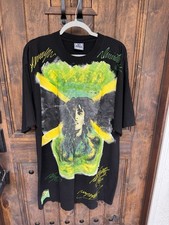 VTG 90s KAMA 4K Bob Marley Graff Puff Paint Rap Tee XL Tall Reggae Streetwear picture