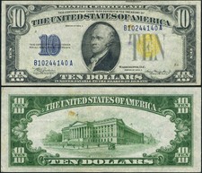 FR. 2309 $10 1934-A North Africa Note B-A Block XF+ - Spot picture