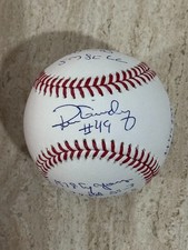 RARE RON GUIDRY CAREER STATS AND DATES Yankees Signed Auto Baseball picture