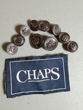 CHAPS REPLACEMENT BUTTONS 10 Dark Silver anodized metal buttons picture