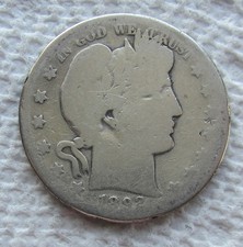 1892-S 50C Barber Silver Half Dollar Rare Key Date First Year Type  worn Cleaned picture