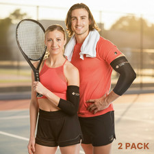 2 Pack Copper Joe Elbow Compression Sleeve Brace Arthritis Tennis Men and Women picture