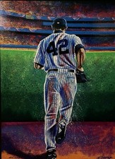 William Lopa Signed Limited Edition Mariano Rivera Hand Embellished Giclée 30x40 picture
