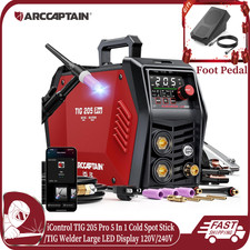 ARCCAPTAIN iControl TIG205 Pro 5 In 1 Cold Spot Stick/TIG Welder with Foot Pedal picture