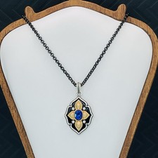 NWT Brighton Monarch Pendant Black Necklace Blue Crystal “I Can and I Will” picture