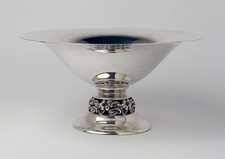 Vintage Mueck Carey Sterling Silver 7”  #1115 Floral Design Compote picture