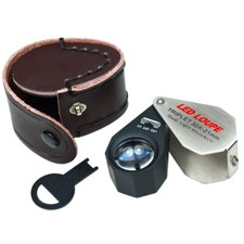 30X Magnification 21mm Triplet Jewelers Loupe with LED - UV Dual illumination picture