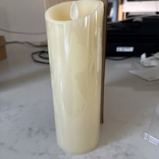 Luminara Ivory Flameless Candle Pillar, Scallop Top, 4