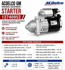 OEM ACDelco 12740952 Reman Starter 10-Tooth 12V GM Silverado Yukon Sierra picture