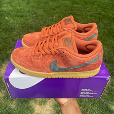 Nike SB Low-Top Skate Shoes Orange Green Swoosh Gum Sole US 5 picture