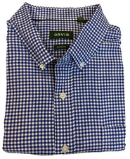 ORVIS Shirt Mens XXL Classic Fit Blue Check Button Pocket Cotton / Elastane picture