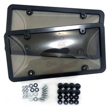 2 X Unbreakable License Plate Covers+Frames Auto Tag Shield Protector Front Rear picture