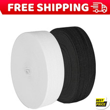 2 Pack 20 Yard 1 Inch Wide Heavy Stretch High Elasticity Sewing Elastic Band Cra picture