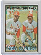 1968 Topps Cards Clubbers Lou Brock, Curt Flood - #63 (EX) picture