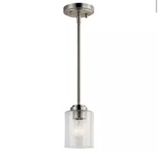 Kichler 44032 NI Winslow 1—Light Brushed Nickel Pendant with Seeded Glass Shade picture