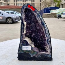 9.9LB Natural Amethyst Geode Quartz Crystal Cluster Cathedral Energy healing picture