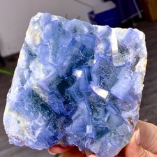 1.37LB  Natural blue green fluorite cubic mineral crystal sample/China picture