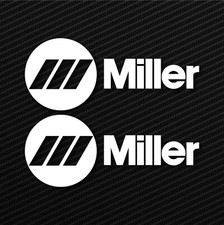 2X MILLER WELDER WIDE 8.5''x3.5'' DECAL STICKER ORACAL651 USA MADE WHITE VINYL picture