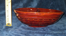 Vintage Marcrest Daisy Dot Divided Serving Bowl Brown Glazed Ovenproof Stoneware picture
