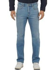 Men's Regular Fit Flex Jeans Comfort Straight Jeans (Light Blue, 38W x 30L) picture