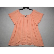 TORRID Peach Ruffled Embroidered Blouse Womens Plus Size 2X picture