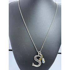 SILPADA Charm Necklace Sterling Silver 925 Initial S Angel Wings AB Charms picture