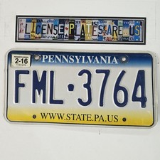 2016 Pennsylvania License Plate Original Tri-Color PA Tag FML 3764 picture