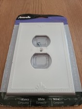 Amerelle 1 Duplex Outlet Cover Richmond White Wallplate New In Package 38DW picture