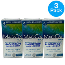 Mag-Ox 400 Most Concentrated Form of Magnesium Supplement 120 Tablets 3 Pack New picture