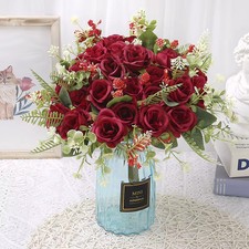 1/3/5PCS Artificial Rose Flower Bouquet Living Room Decoration Wedding Garden picture