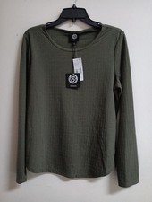 Bobeau Long Sleeve Polyester Top Color Olive Green NWT picture