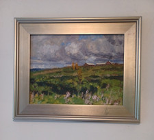 O.  Ulitskiy oil painting titled Fall board impressionist signed picture