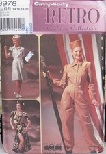 Simplicity 9978 RETRO WWII 40's Womens 14-20 2pc Dress Gown Suit Costume Pattern picture