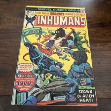 The Inhumans #1 (Marvel Comics October 1975) RAW Kirby Sinnot Cover Clean Copy picture