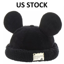 Tokyo Disney Resort Cap Fluffy Black Hat Mickey Ears Japan【US STOCK】 picture