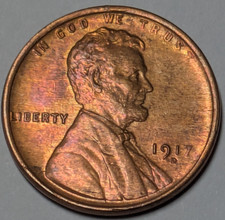 1917-D Lincoln Wheat Cent BU Unc. Mostly Red T737484 picture