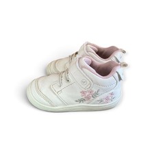 STRIDE RITE 360 TAYE 2.0 WHITE AND PINK FLOWER FAUX LEATHER SIZE 5 picture